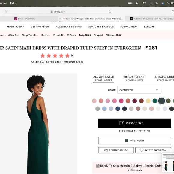 After Six: Sleeveless Satin Faux Wrap Gown (NWT) - Picture 7 of 8